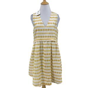 DRA Los Angeles Dress Womens M Medium Multi Athena Floral V Neck Eyelet Pockets